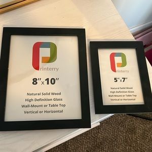 black wooden picture frames, set of two